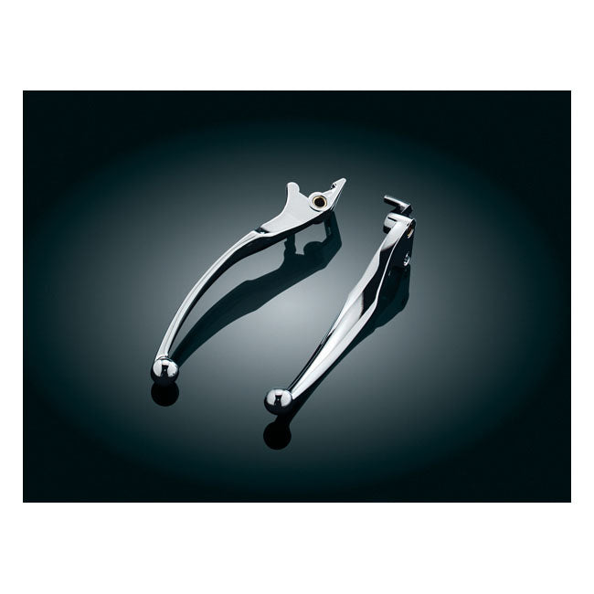 Wide Style Levers Chrome For Honda: 01-17 GL1800 Gold Wing
