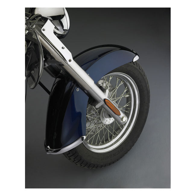 Cast Front Fender Tip Set Chrome For Kawasaki: 06-18 VN900B Vulcan Classic / LT / SE
