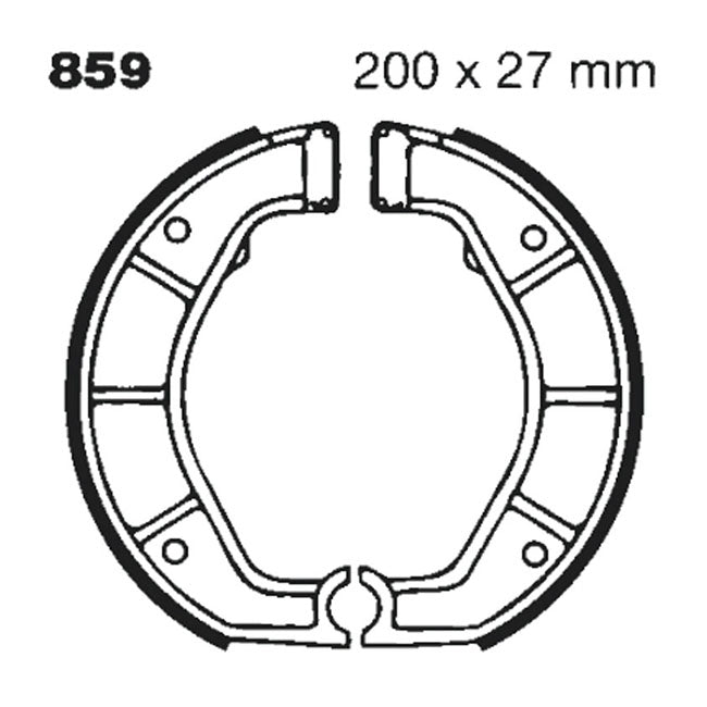 Plain Brake Shoes For Rear: BMW : 86-94 R100 GS