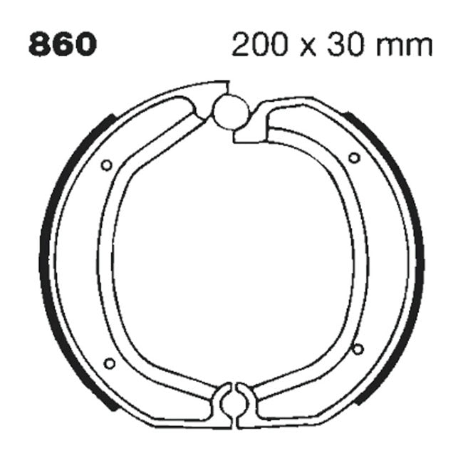 Plain Brake Shoes For Rear: BMW : 76-77 R100 Single Rotor