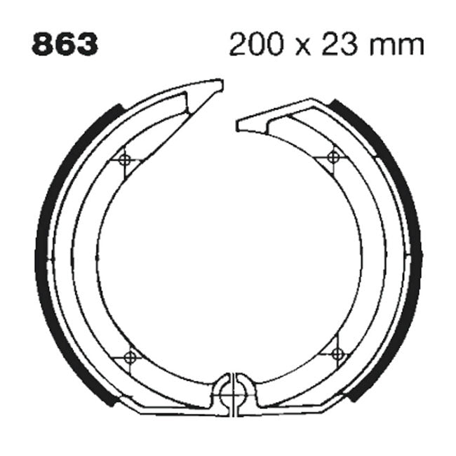 Plain Brake Shoes For Rear: BMW : 84-88 K75/75-2 1984-Aug. 1988