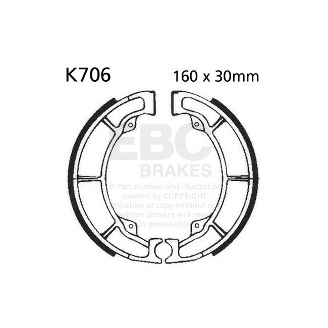 Plain Brake Shoes For Rear: Kawasaki: 01-07,97-00 ER-5 ER 500 A