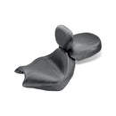 2 Pieces Vintage Sport Touring Seat Plain Black For Honda: 02-08 VTX1800C
