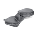 2 Pieces Vintage Sport Touring Seat 16.5 & 12.5 Inch Plain Black For Honda: 04-09 VTX1300C