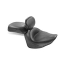 2 Pieces Wide Touring Vintage Seat Plain Black For Yamaha: 08-17 Raider