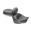 2 Pieces Wide Touring Vintage Seat Plain Black For Yamaha: 09-17 V-Star 950