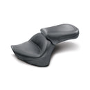 2 Pieces Wide Touring Vintage Seat 16 & 12.5 Inch Plain Black For Yamaha: 98-10 V-Star 650 Classic, 02-10 V-Star 650 Silverado