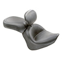 2 Pieces Wide Touring Vintage Seat Plain Black For Yamaha: 98-10 V-Star 650 Classic, 02-10 V-Star 650 Silverado
