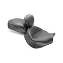 2 Pieces Wide Touring Vintage Seat Plain Black For Kawasaki: 04-10 Vulcan 2000