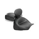 2 Pieces Wide Touring Vintage Seat Plain Black For Kawasaki: 03-08 Vulcan 1600 Classic