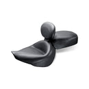 2 Pieces Wide Touring Vintage Seat Plain Black For Kawasaki: 95-05 Vulcan 800