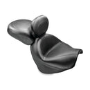 2 Pieces Wide Touring Vintage Seat Plain Black For Suzuki: 09-20 Boulevard C50, C50T