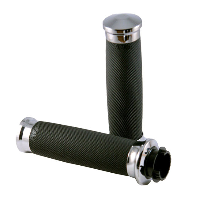 Sb Custom Contour Grips Chrome For For All Sport Bikes, Metric 7/8"bars.