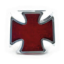 Maltese Cross Billet LED Taillight Red Lens