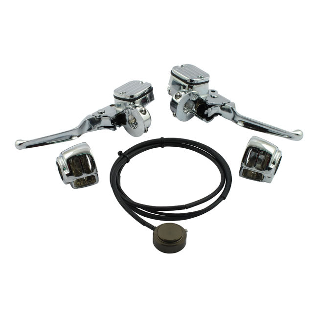 Handlebar Control Hydraulic Clutch Conversion Kit Chrome For 96-06 Softail