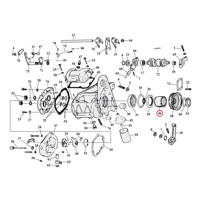 Spacer Transmission Sprocket For 80-E84 5-Speed FLT, FXR NU Chain Drive