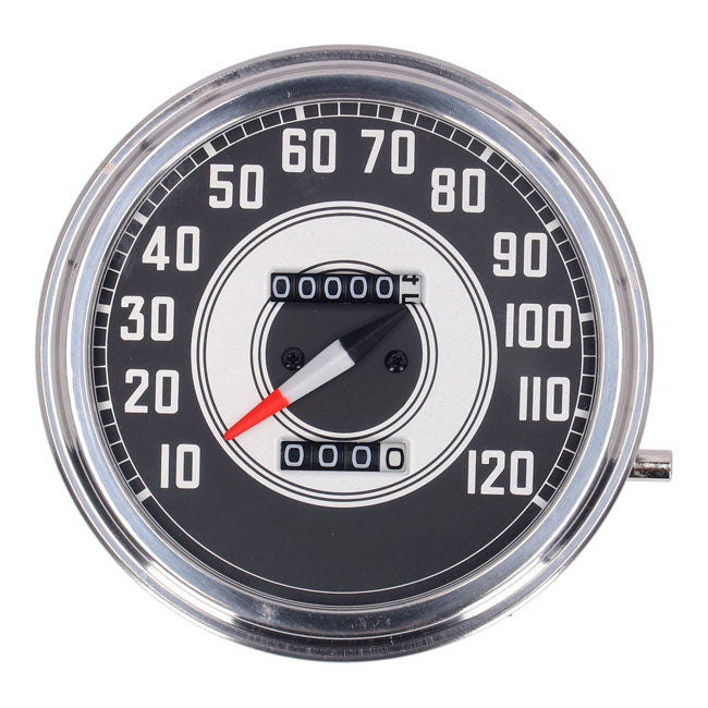 FL Speedometer 41-45 Face Silver / Black 2:1 Mph