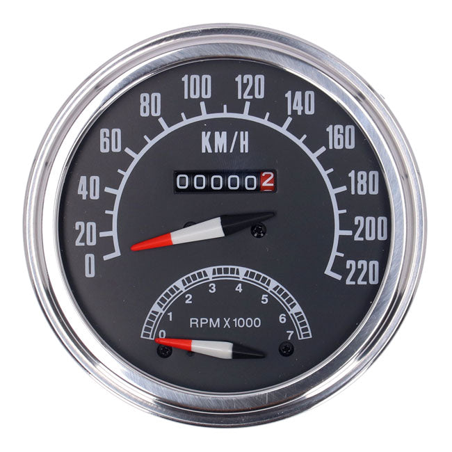 FL Speedo / Tachometer 73-84 Face Black 1:1 Kmh
