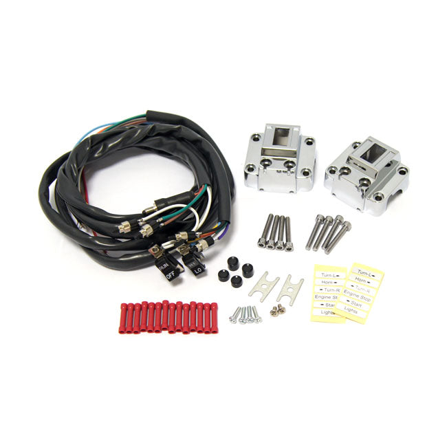 Handlebar Switch Housing Kit Chrome / Black