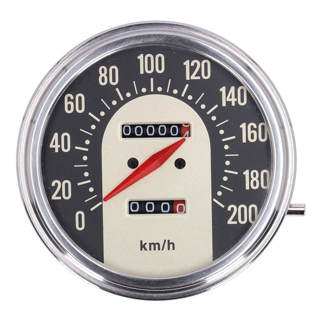 FL Speedometer 62-67 Electra Face Black / Gold 2:1 Kmh