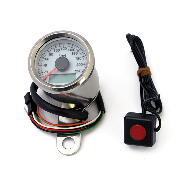 Stoker Electronic Speedometer 48mm White Face