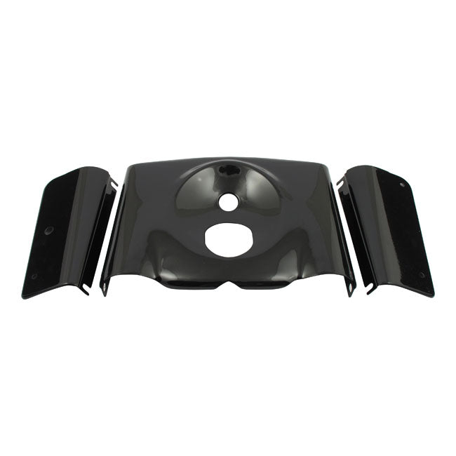 Smooth 3 Pieces Fork Cover Kit Gloss Black For 86-17 FLST/C, FLSTF/B/BS, FLS/S