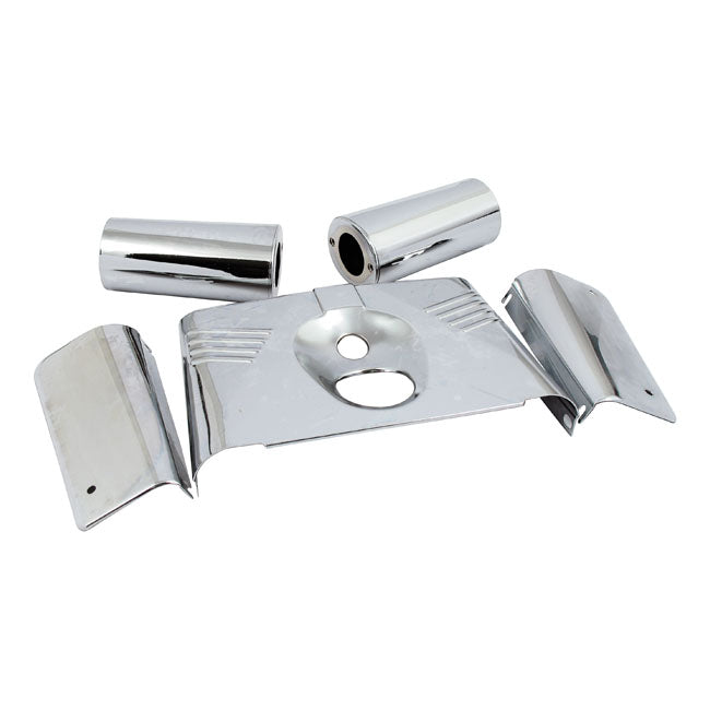Ribbed 5 Pieces Fork Cover Kit Chrome