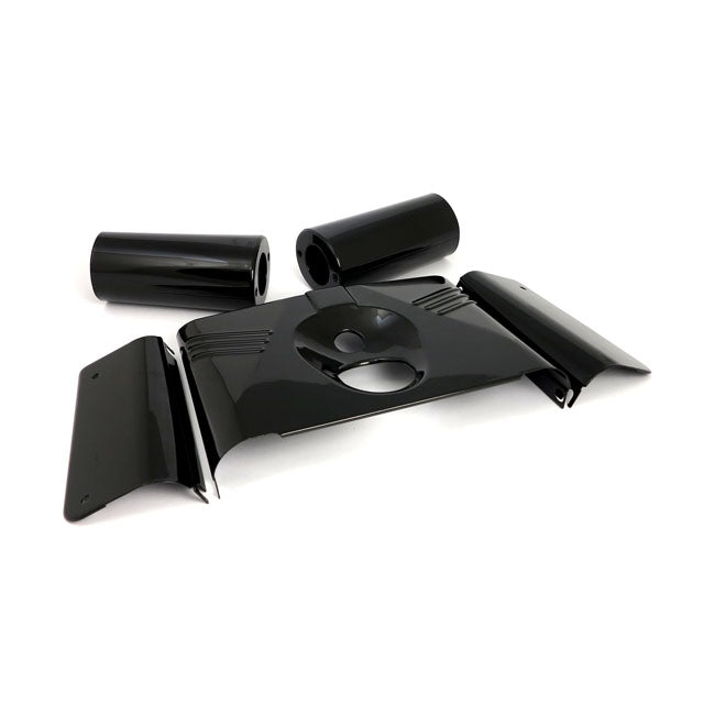 Ribbed 5 Pieces Fork Cover Kit Gloss Black
