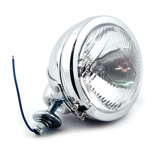 FL Style Spotlamp Chrome Ribbed / Clear Lens - 4-1/2 Inch