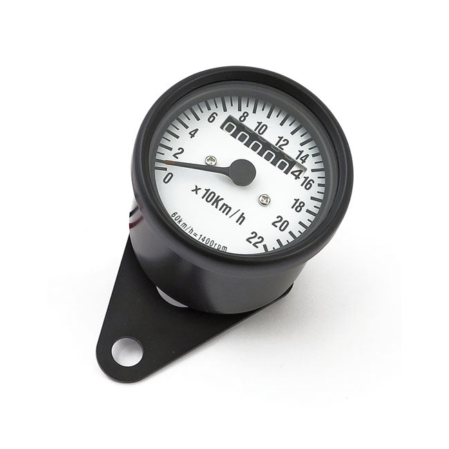 Mini Speedometer 2:1 Khm Black With White Face Plate