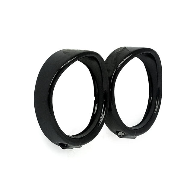 Turnsignal Trim Rings Visor Style Gloss Black