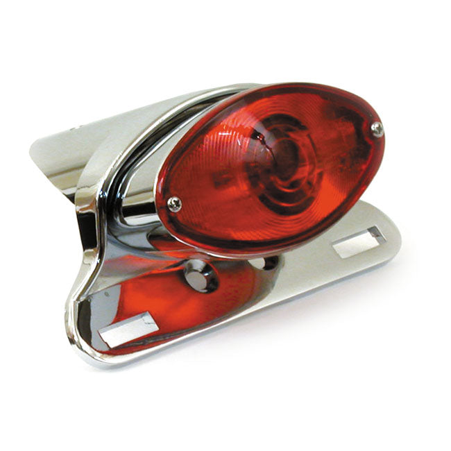 Cateye Taillight Die-Cast Housing With Bracket Chrome