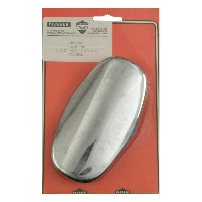 Oval Heatshield / Boot Guard 5-1/2 Inch Chrome For 1-3/4" Exhaust Pipes