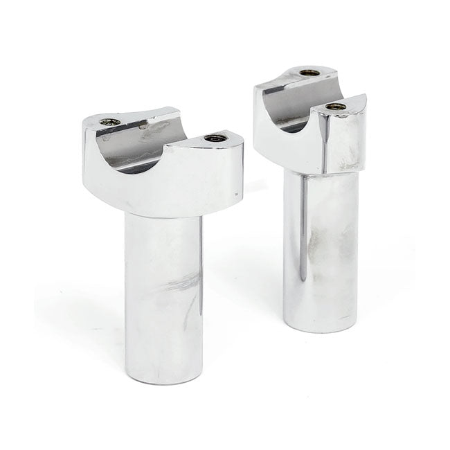 Forged Aluminum Risers Straight Chrome - 3-1/2" Rise