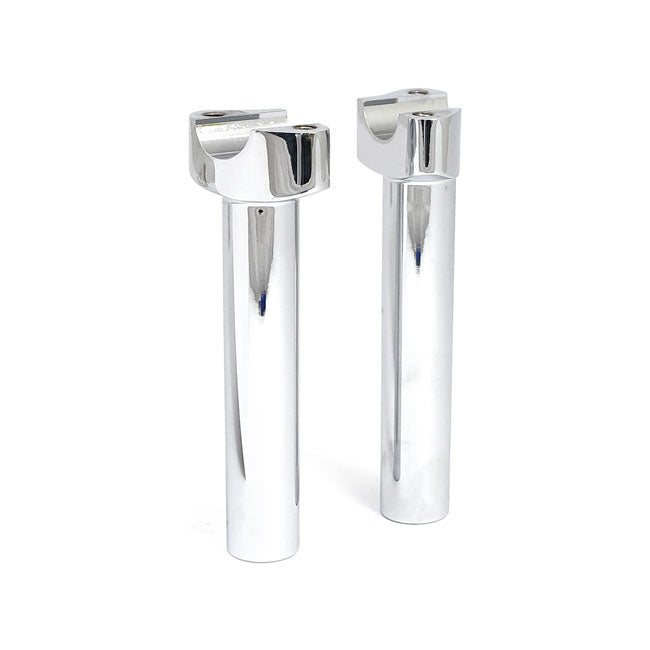 Forged Aluminum Risers Straight Chrome - 6-1/2" Rise