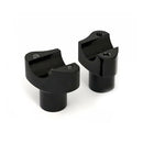 Forged Aluminum Risers Straight Black - 2" Rise