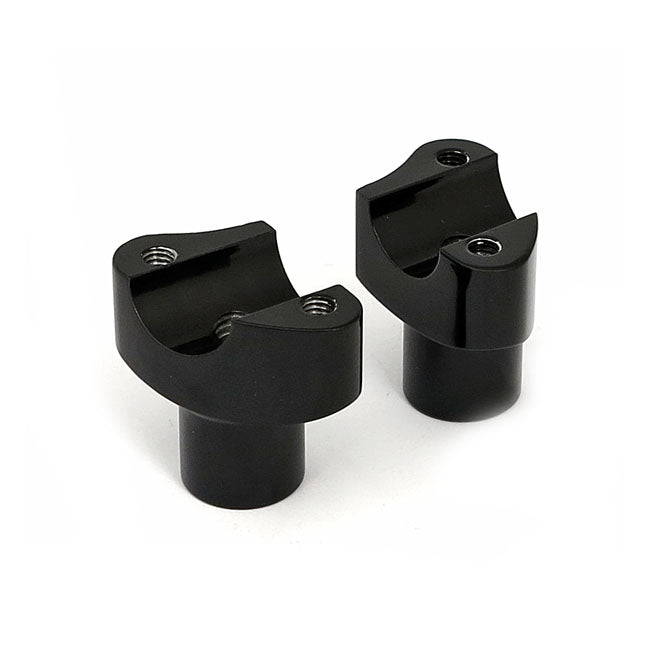 Forged Aluminum Risers Straight Black - 2" Rise