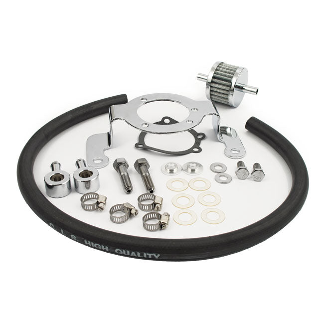 Air Cleaner Adapter Bracket Kit Chrome For 99-17 Twin Cam With CV