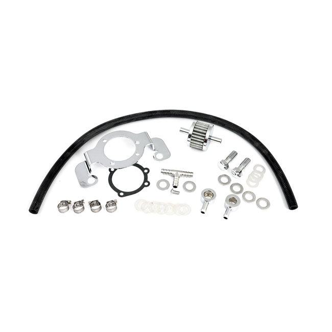 Air Cleaner Adapter Bracket Kit Chrome For 07-21 XL