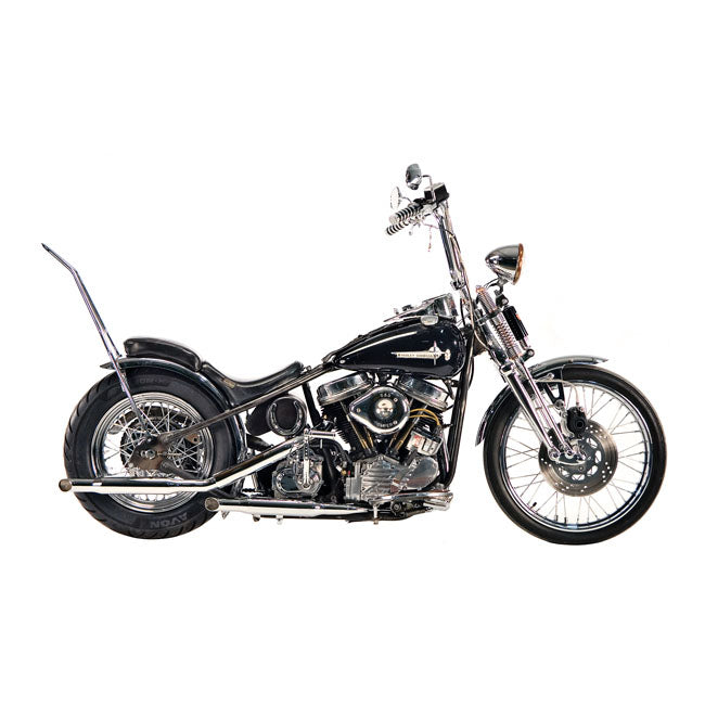 Shorty Exhaust Goose Cut Chrome - 38 Inch For 58-64 Panhead NU