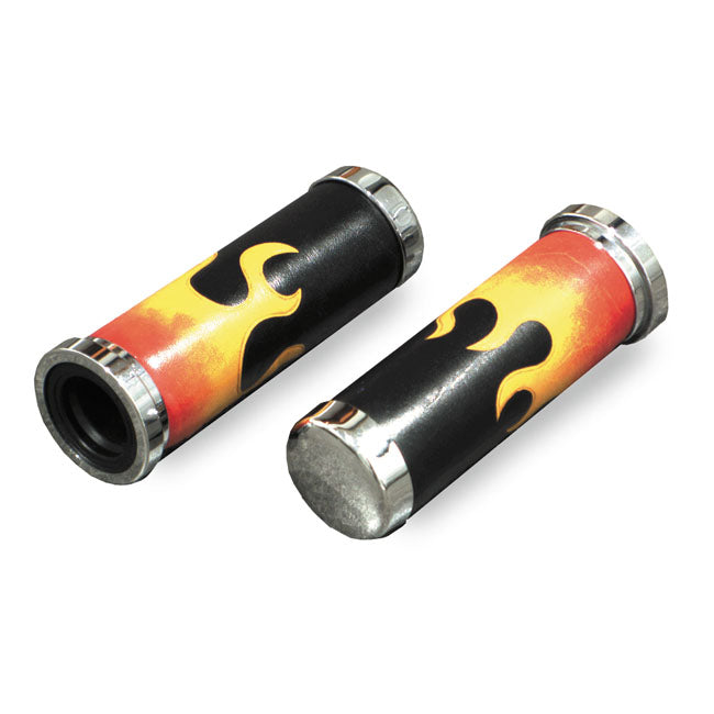 Handlebar Grip Set Flamed Leather Cushion