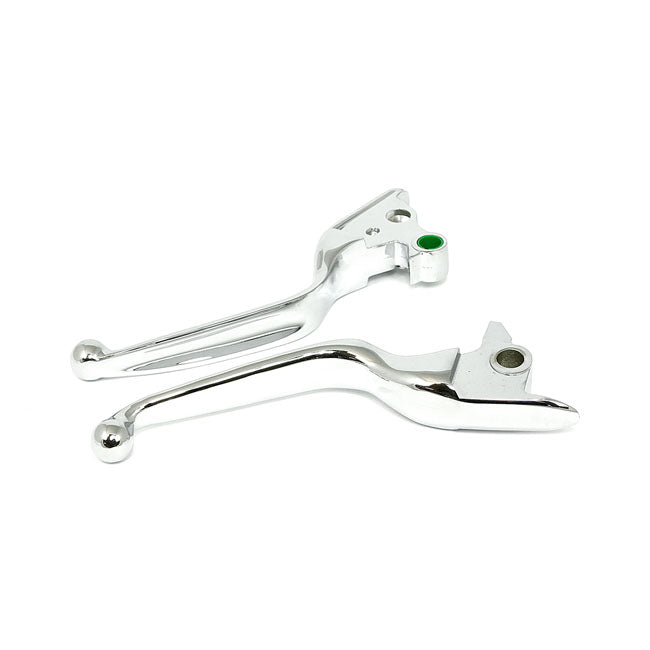 Handlebar Lever Kit Wide Blade Chrome For Cable Operated - 15-17 Softail Excl. FLSS, FLSTFBS