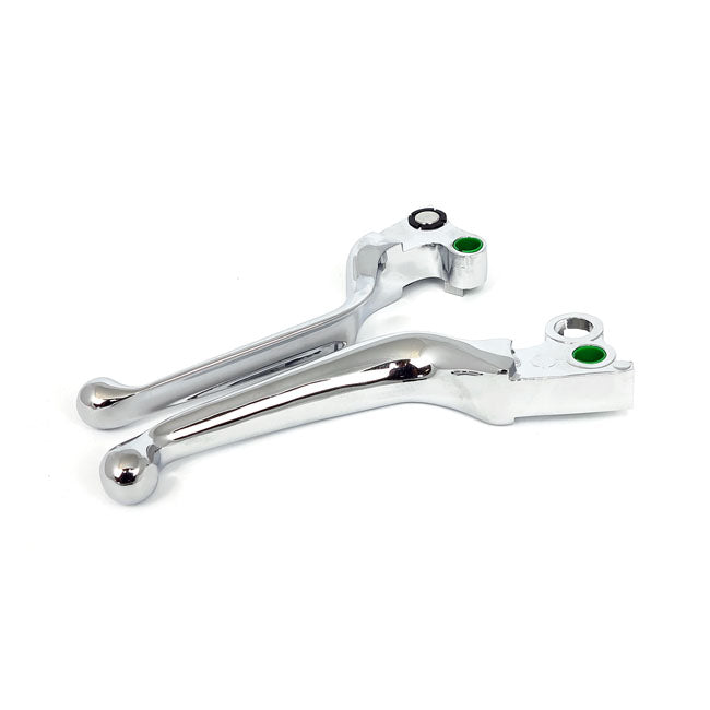 Handlebar Lever Kit Wide Blade Chrome For 82-95 BT, XL