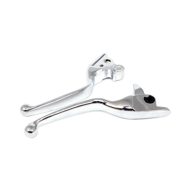 Handlebar Lever Kit Wide Blade Chrome For Cable Operated Clutch - 08-13 All Touring