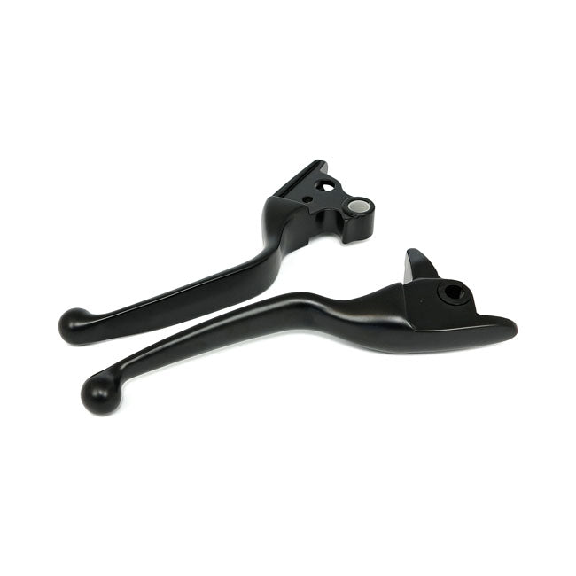 Handlebar Lever Kit Wide Blade Black For Cable Operated Clutch - 08-13 All Touring