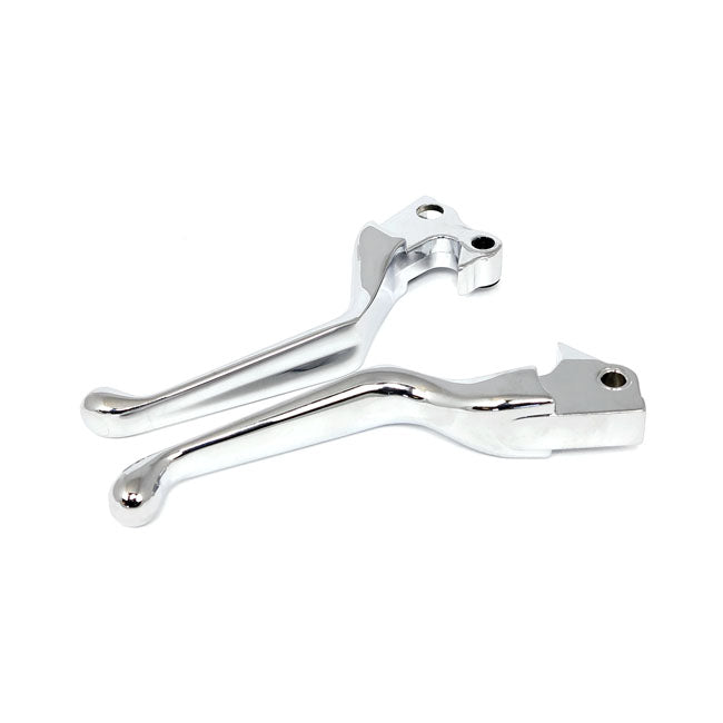 Handlebar Lever Kit Wide Blade Chrome For 04-13 XL