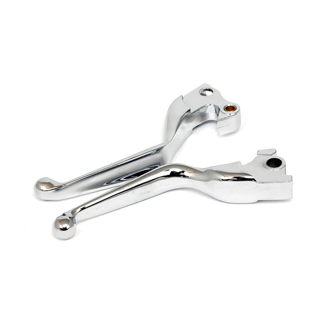 Handlebar Lever Kit Wide Blade Chrome For 14-21 XL