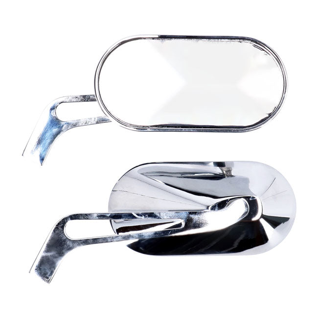 Oval Mirror Set Aluminum Chrome