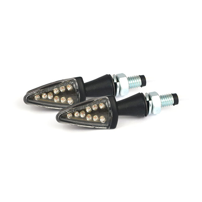 Black Peak LED Turn Signals Black / Clear