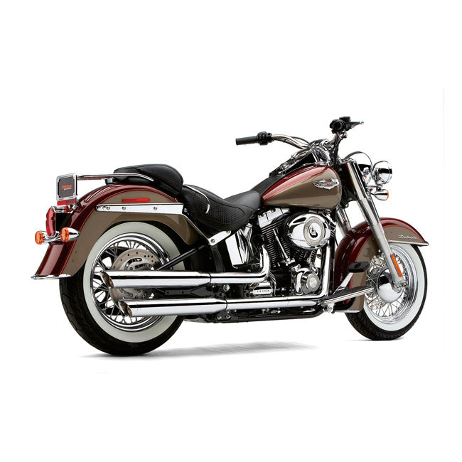 Slip-On Mufflers Chrome - 3 Inch For Softail: 05-16 FLSTN Nostalgia
